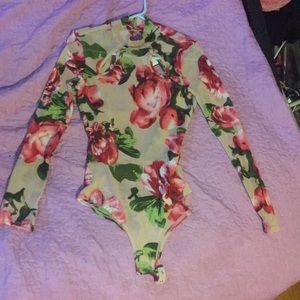 Floral print body suit